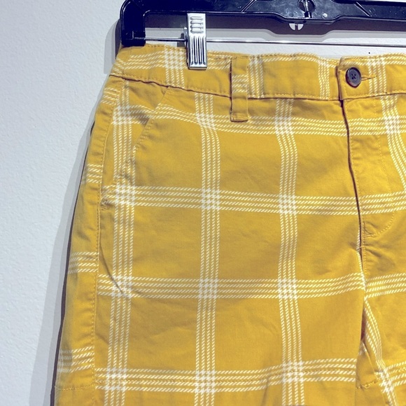 A new day.Plaid Chino Mustard Yellow Short  Size 6 Khaki Shorts. W/ Pockets - Picture 4 of 6